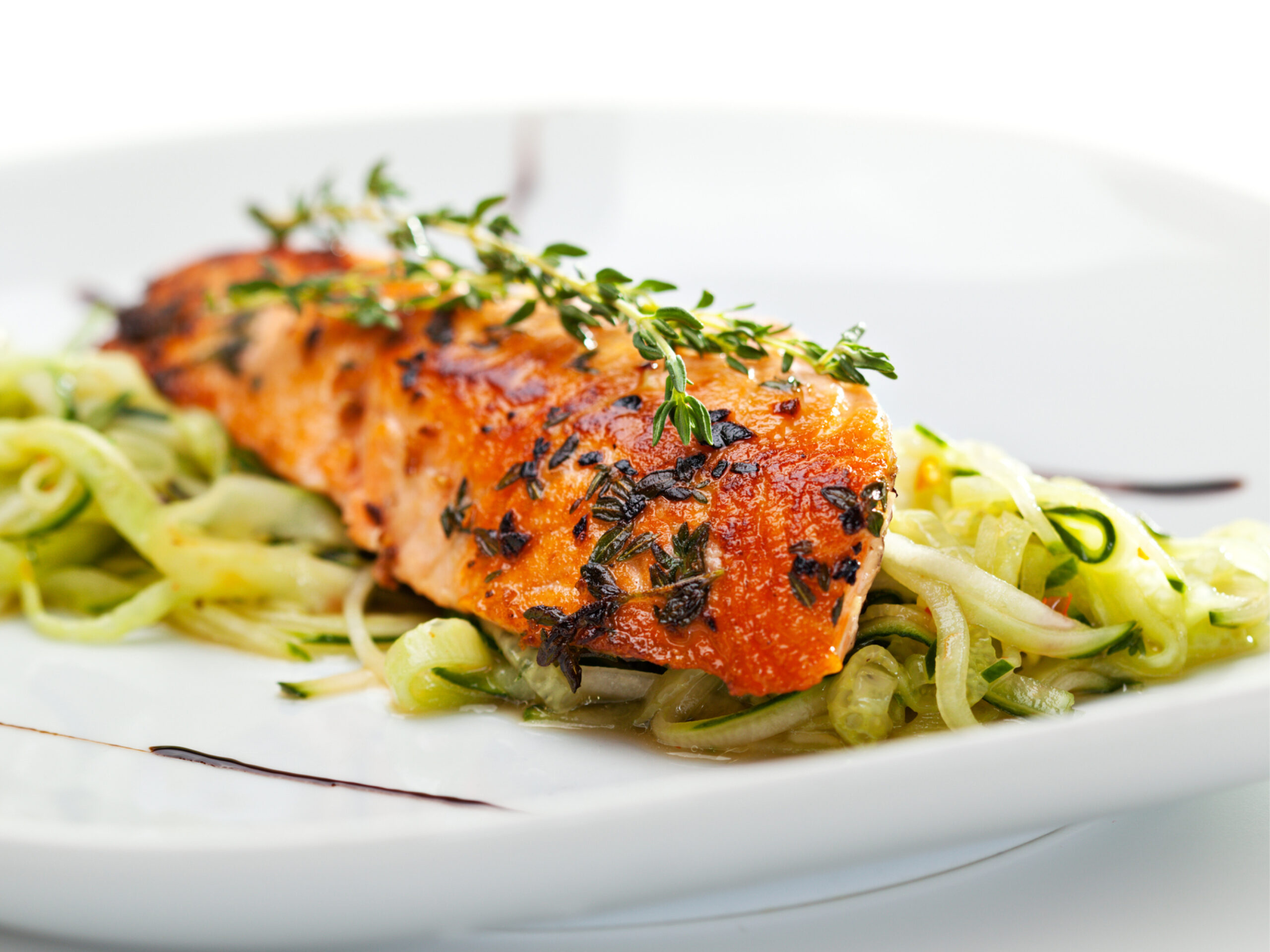 Miso Salmon with Zucchini Noodles