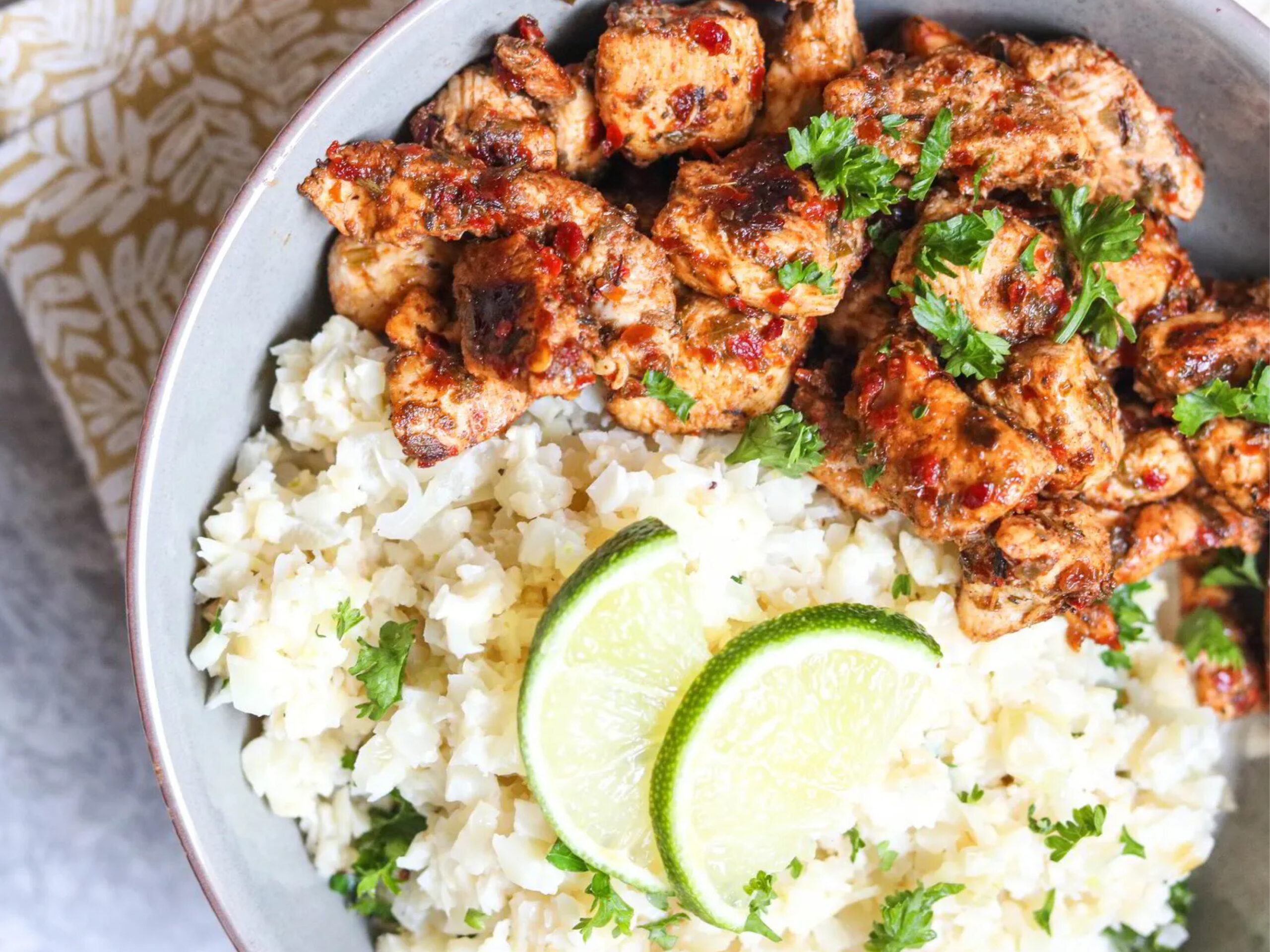 Jerk Chicken with Cauliflower Rice