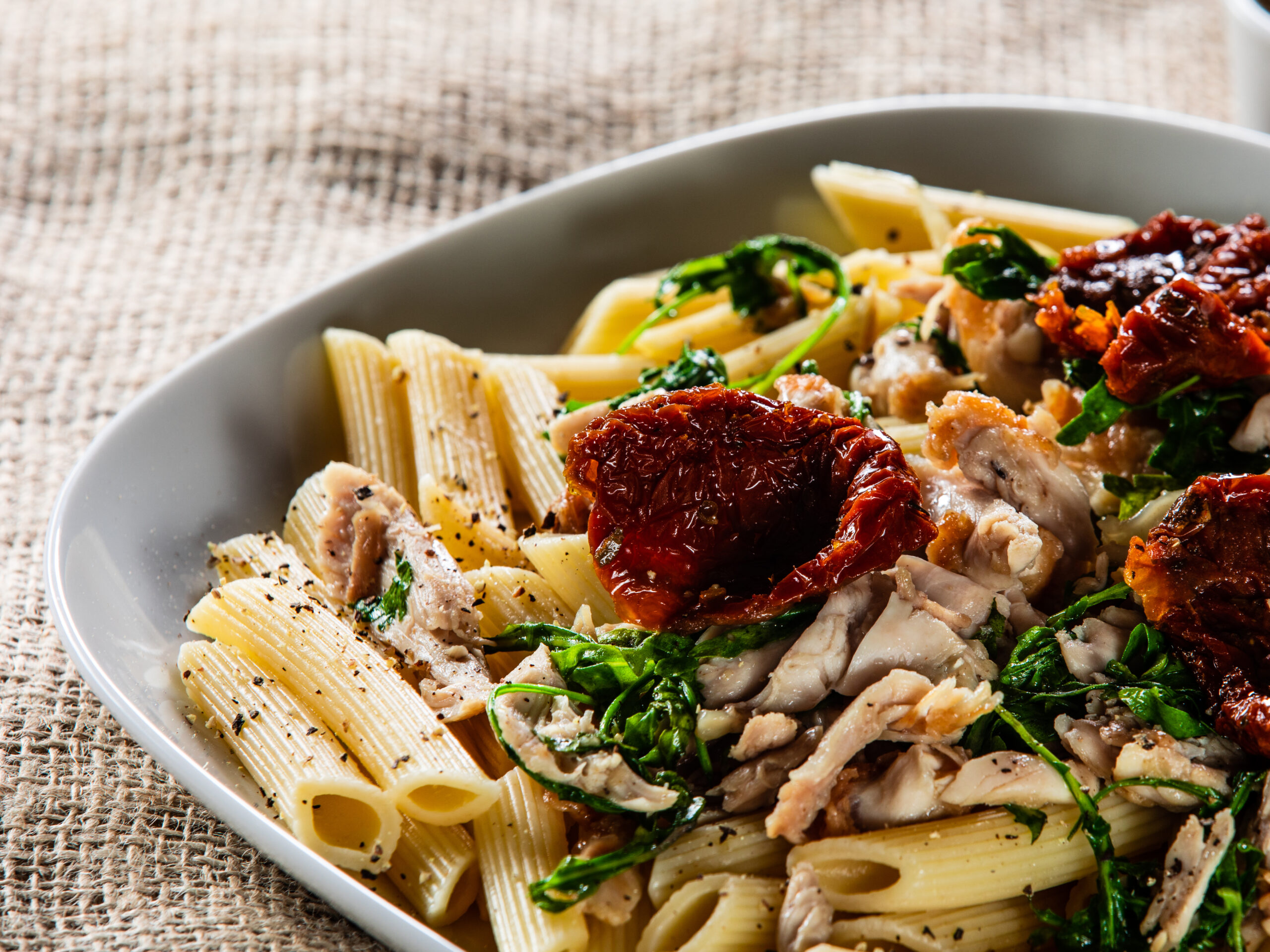 Creamy Chicken, Mushroom & Tomato Pasta 