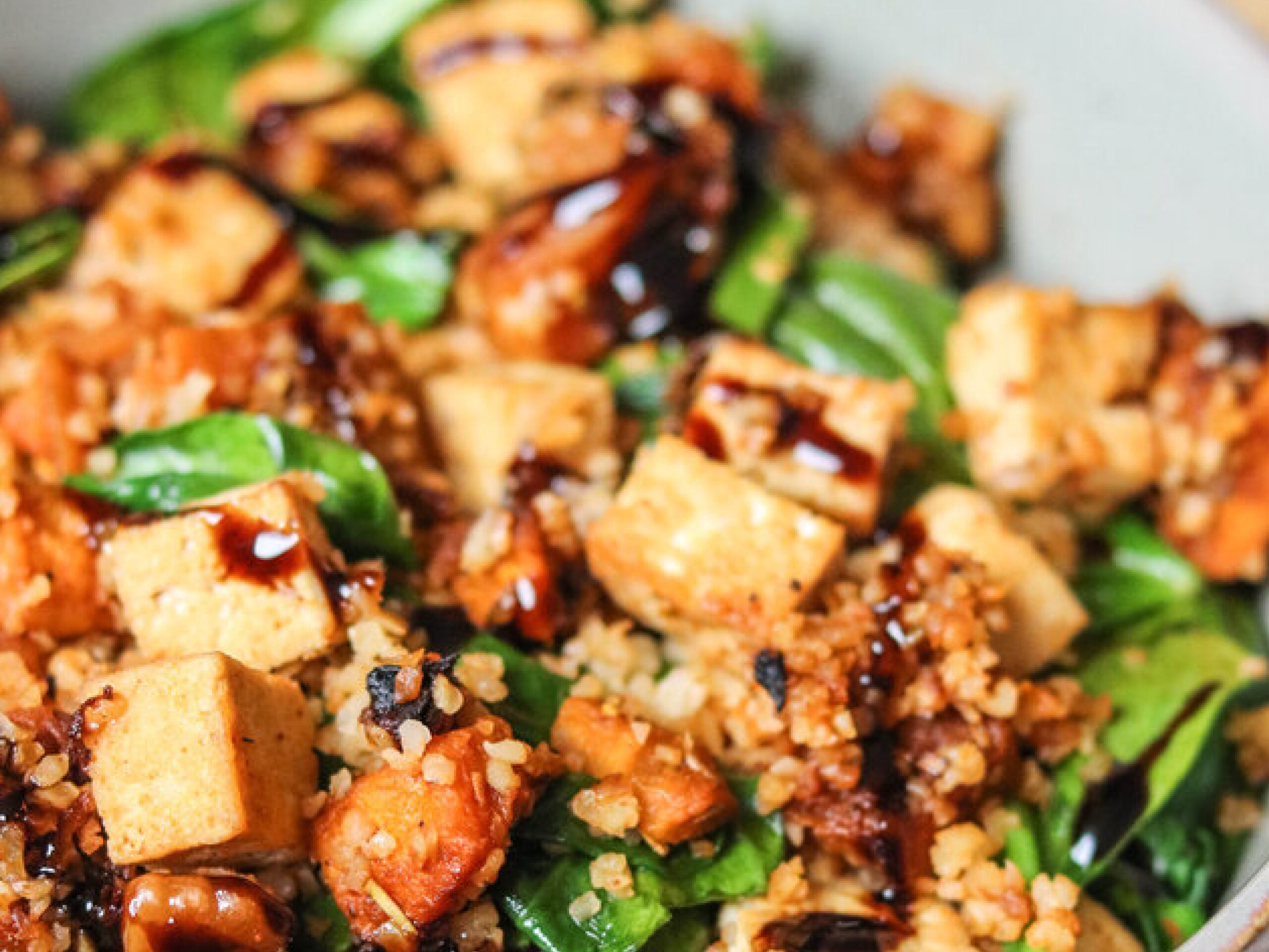 Grilled Pumpkin, Tofu & Bulgur Salad